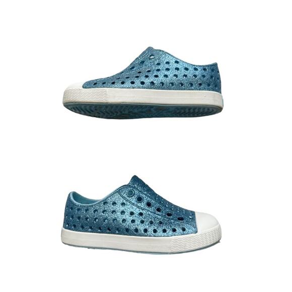 Native Blue Bling Jefferson Sneakers Size 7c - Picture 4 of 6